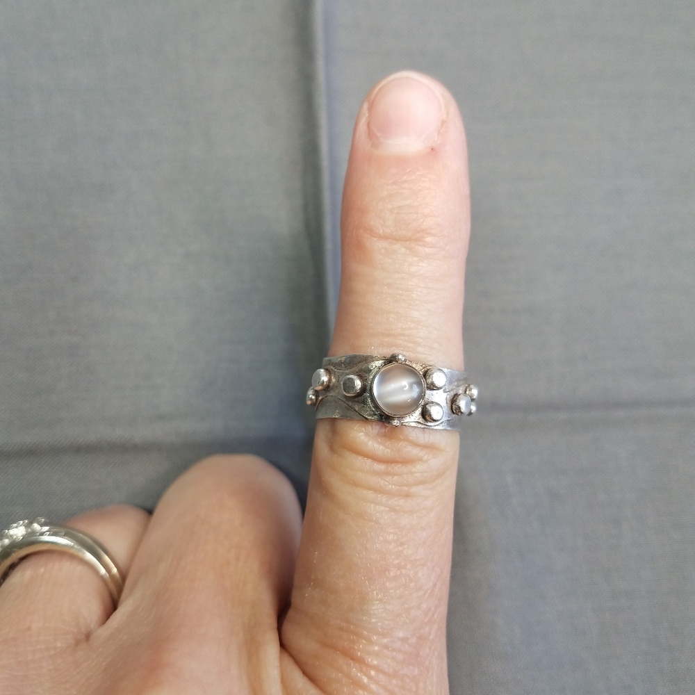 Women's Sterling silver studded ring